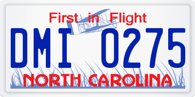 NC license plate DMI0275