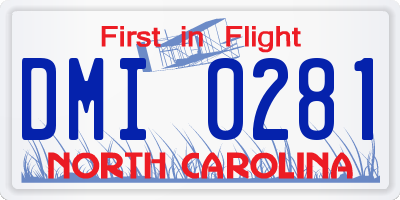 NC license plate DMI0281