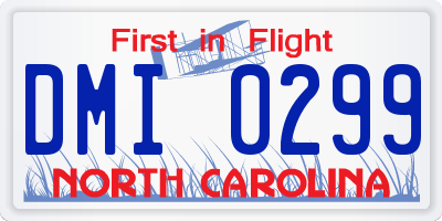 NC license plate DMI0299