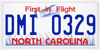 NC license plate DMI0329