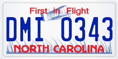 NC license plate DMI0343