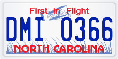 NC license plate DMI0366