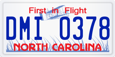 NC license plate DMI0378