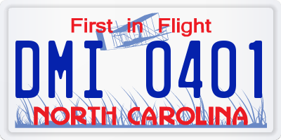 NC license plate DMI0401
