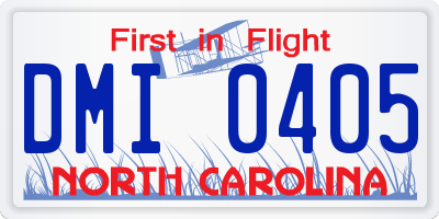 NC license plate DMI0405