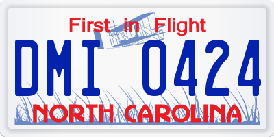 NC license plate DMI0424