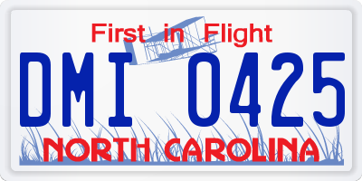 NC license plate DMI0425