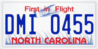 NC license plate DMI0455