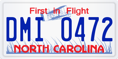 NC license plate DMI0472