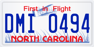 NC license plate DMI0494