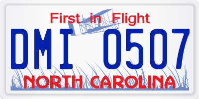 NC license plate DMI0507