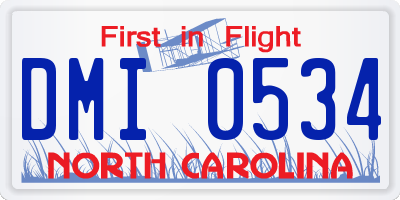 NC license plate DMI0534