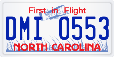 NC license plate DMI0553