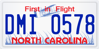 NC license plate DMI0578