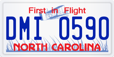 NC license plate DMI0590