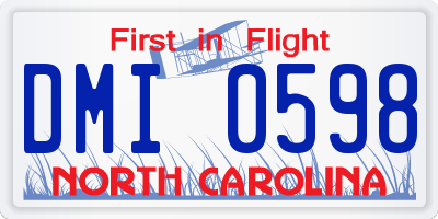 NC license plate DMI0598