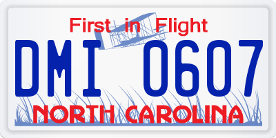 NC license plate DMI0607