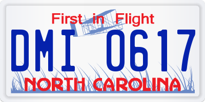 NC license plate DMI0617