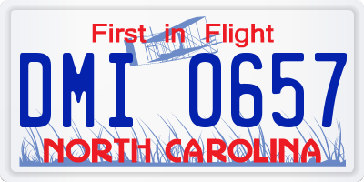 NC license plate DMI0657