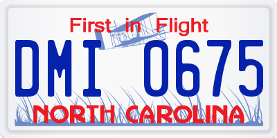NC license plate DMI0675