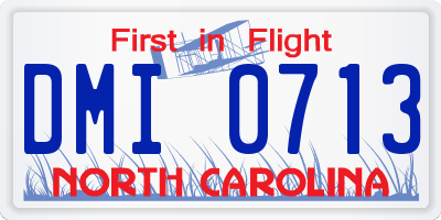 NC license plate DMI0713