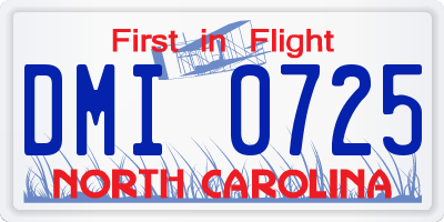 NC license plate DMI0725