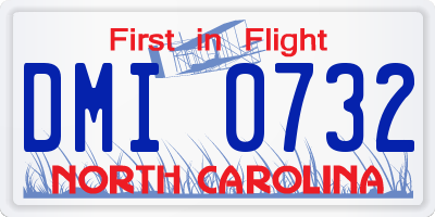 NC license plate DMI0732