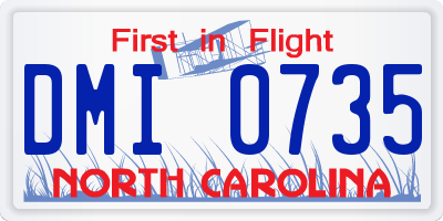 NC license plate DMI0735