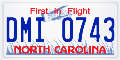 NC license plate DMI0743