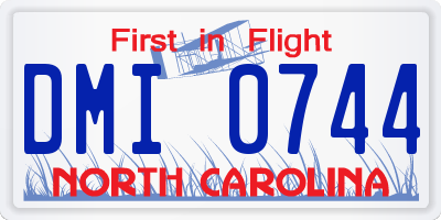 NC license plate DMI0744