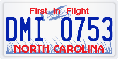 NC license plate DMI0753