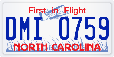 NC license plate DMI0759