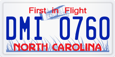 NC license plate DMI0760