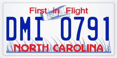 NC license plate DMI0791