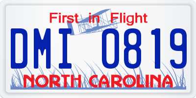 NC license plate DMI0819