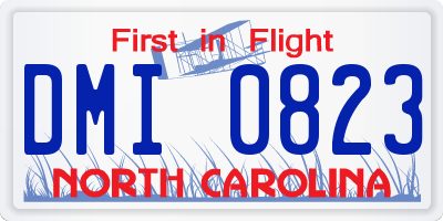 NC license plate DMI0823