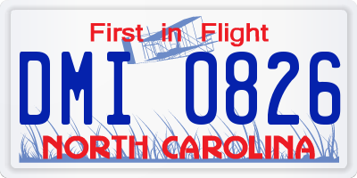 NC license plate DMI0826