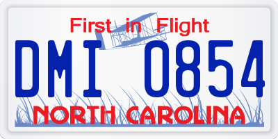 NC license plate DMI0854