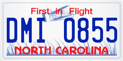 NC license plate DMI0855