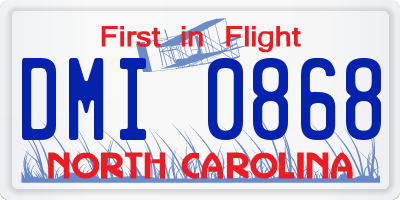 NC license plate DMI0868