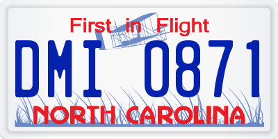 NC license plate DMI0871