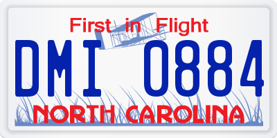 NC license plate DMI0884