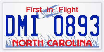 NC license plate DMI0893