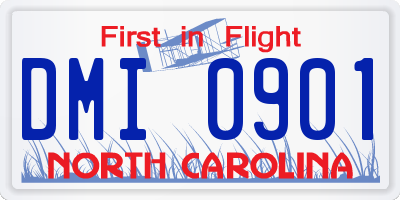 NC license plate DMI0901