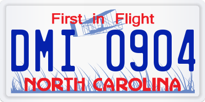 NC license plate DMI0904
