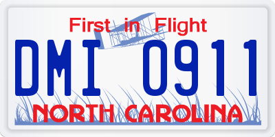 NC license plate DMI0911