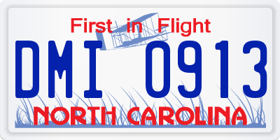 NC license plate DMI0913