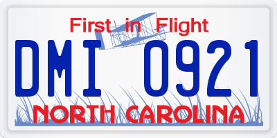 NC license plate DMI0921