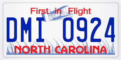 NC license plate DMI0924