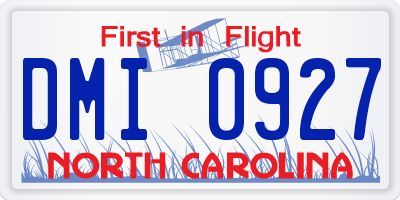 NC license plate DMI0927